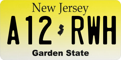 NJ license plate A12RWH