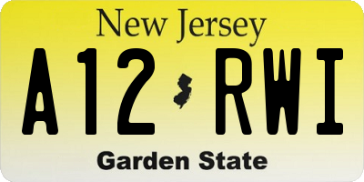 NJ license plate A12RWI