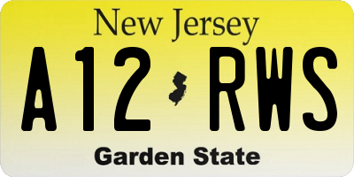 NJ license plate A12RWS