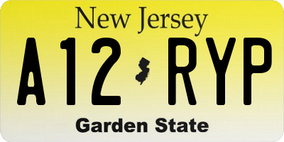 NJ license plate A12RYP