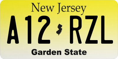NJ license plate A12RZL