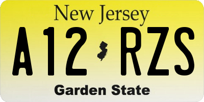 NJ license plate A12RZS