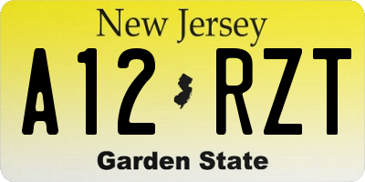 NJ license plate A12RZT