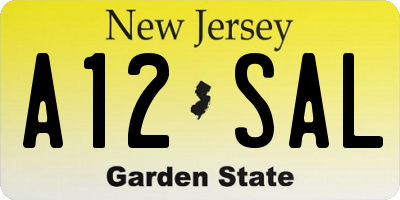 NJ license plate A12SAL