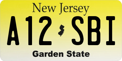 NJ license plate A12SBI