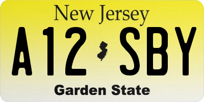 NJ license plate A12SBY