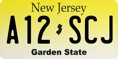 NJ license plate A12SCJ