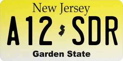 NJ license plate A12SDR