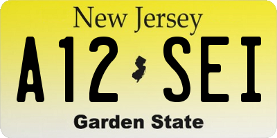 NJ license plate A12SEI