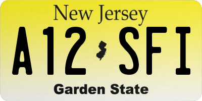 NJ license plate A12SFI