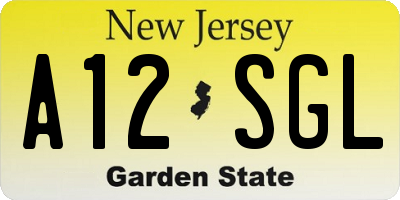 NJ license plate A12SGL