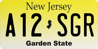 NJ license plate A12SGR