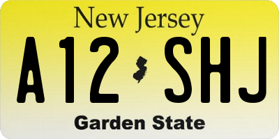 NJ license plate A12SHJ
