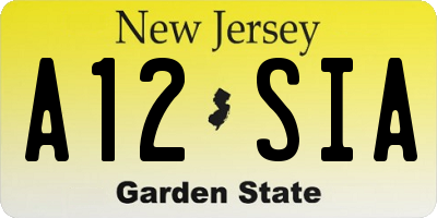 NJ license plate A12SIA