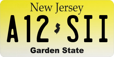 NJ license plate A12SII
