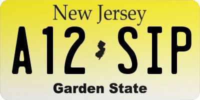 NJ license plate A12SIP