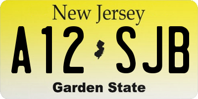 NJ license plate A12SJB
