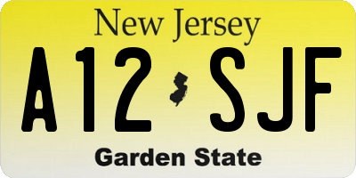 NJ license plate A12SJF