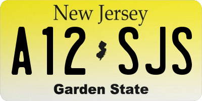 NJ license plate A12SJS