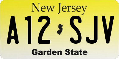 NJ license plate A12SJV