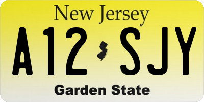 NJ license plate A12SJY