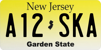 NJ license plate A12SKA