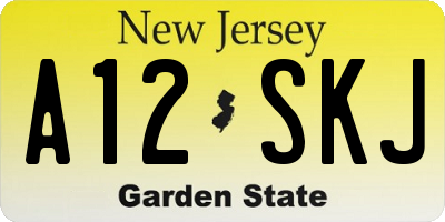 NJ license plate A12SKJ
