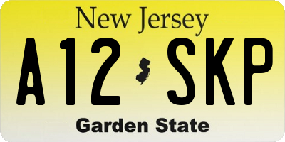 NJ license plate A12SKP