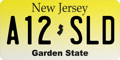 NJ license plate A12SLD
