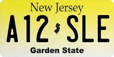 NJ license plate A12SLE