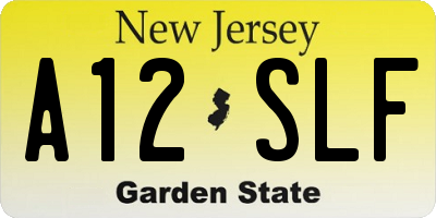 NJ license plate A12SLF