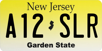 NJ license plate A12SLR
