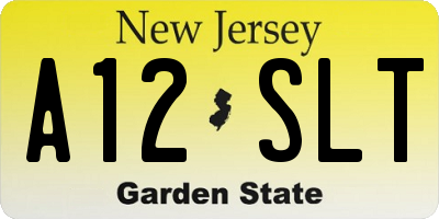 NJ license plate A12SLT