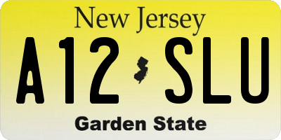 NJ license plate A12SLU