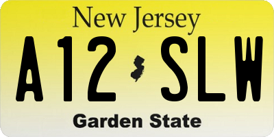 NJ license plate A12SLW