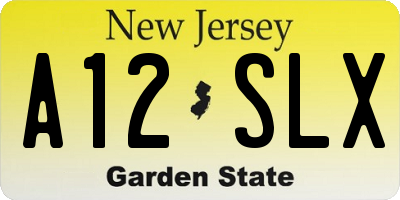 NJ license plate A12SLX