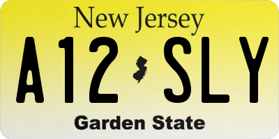 NJ license plate A12SLY