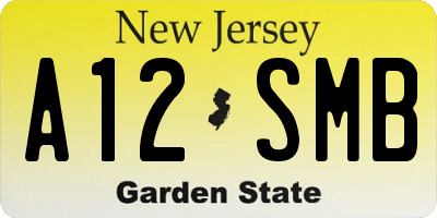 NJ license plate A12SMB