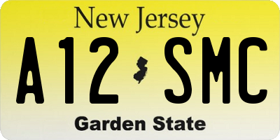 NJ license plate A12SMC