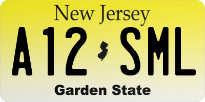 NJ license plate A12SML