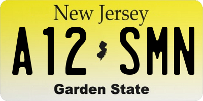 NJ license plate A12SMN