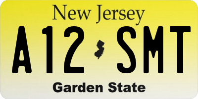 NJ license plate A12SMT