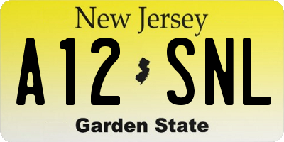 NJ license plate A12SNL