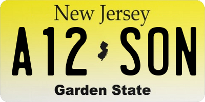 NJ license plate A12SON