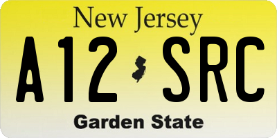 NJ license plate A12SRC