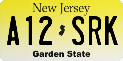 NJ license plate A12SRK