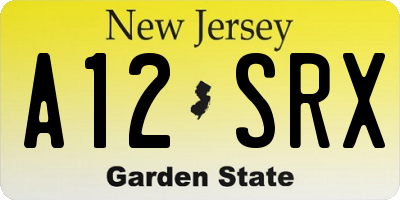 NJ license plate A12SRX