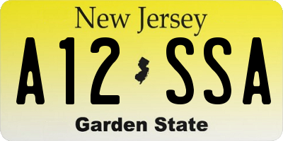 NJ license plate A12SSA