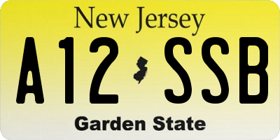 NJ license plate A12SSB