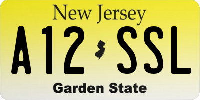 NJ license plate A12SSL
